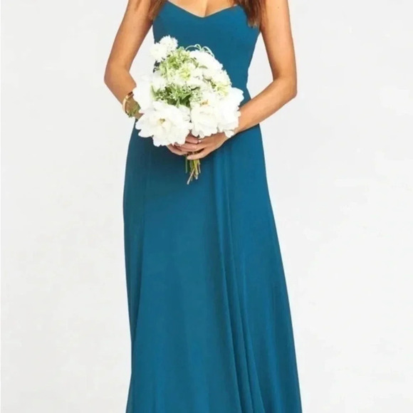 Show Me Your Mumu Godshaw goddess gown deep jade chiffon size small NWOT. EE - Picture 3 of 9